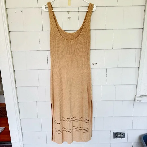 Seafolly Marina Knit Maxi Dress Coverup Tan size Small NWOT - Picture 11 of 11
